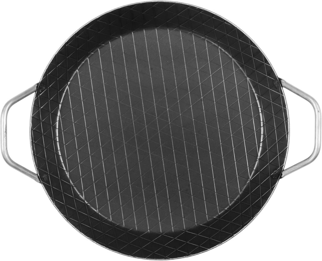 GRÄWE Schmiedeeiserne Servierpfanne F 400, Ø 32 cm, Eisenpfanne mit Griffen, 400° C hitzebeständig,