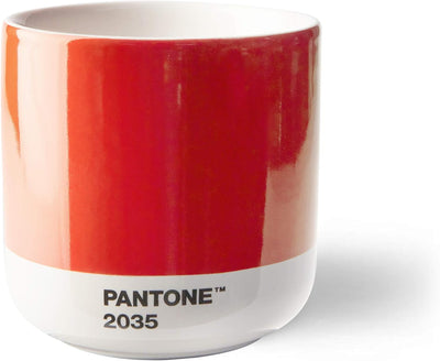 Pantone doppelwandiger Porzellan-Thermobecher Cortado, ohne Henkel,190ml, 4er-Set in Geschenkbox, Ye