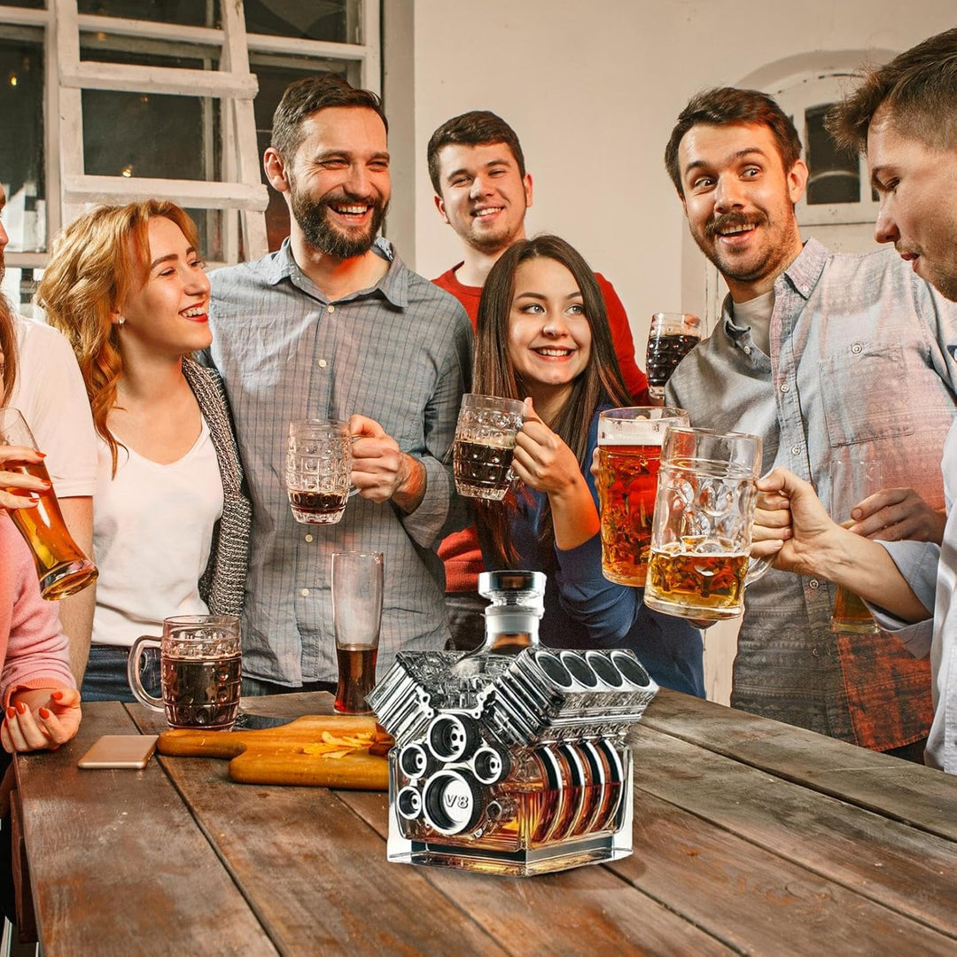 Weindekanter V8 Motor Whisky Karaffe Spirituosenentzanker V8 Motoren Whisky Flasche Auto Motor Whisk