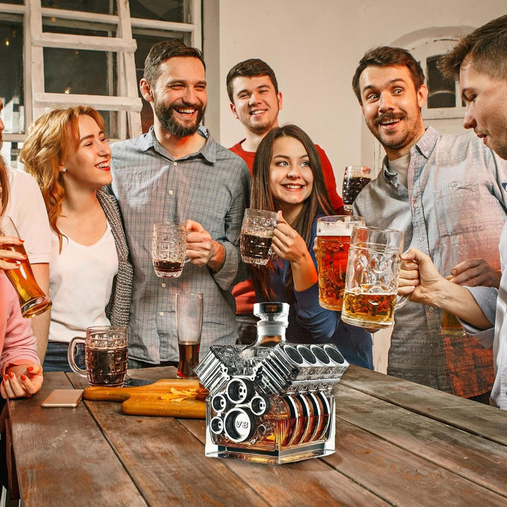Weindekanter V8 Motor Whisky Karaffe Spirituosenentzanker V8 Motoren Whisky Flasche Auto Motor Whisk