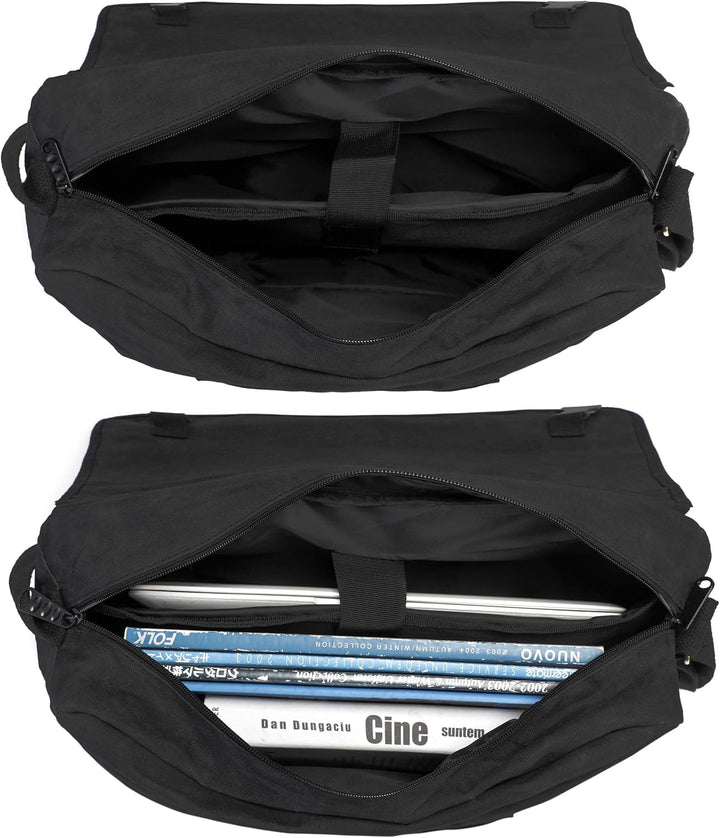 Jan Max - Canvas - Umhängetasche Arbeitstasche Schultertasche, Herren Tasche, Messenger Bag mit Lapt
