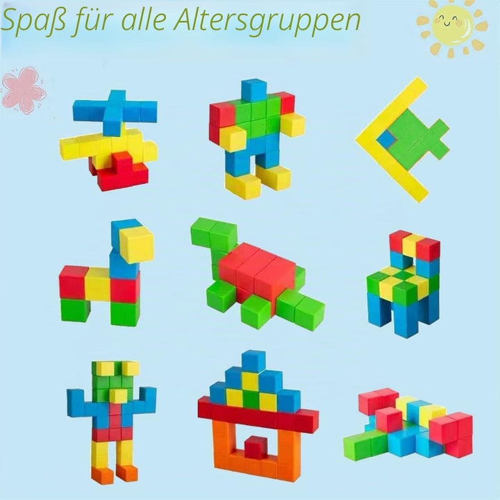 UiDor Magnetische Bausteine, Bunte Magnetische Blöcke Für Jungen Mädchen 25mm 40 Stück, Pädagogische