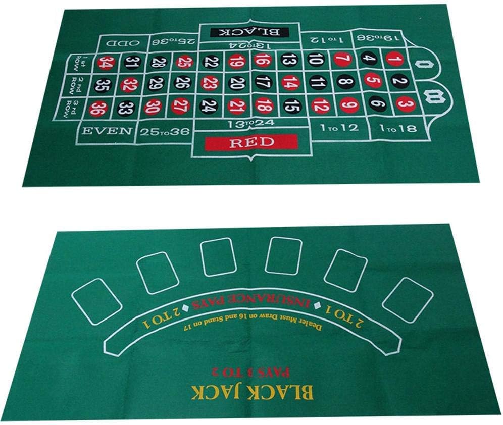 LuukUP Roulette Tischdecke-wasserdichter Tisch mit Blackjack- und Roulette-doppelseitige Muster Spie