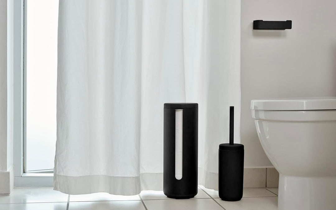 Zone Denmark Ume WC-Bürste/Toilettenbürste/WC-Garnitur, Steinzeug mit Soft Touch-Beschichtung, schwa