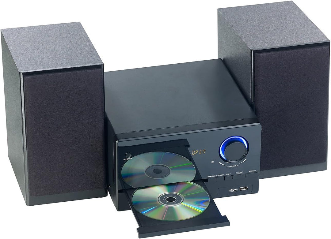 auvisio Mini Stereoanlage: Micro-Stereoanlage, CD-Player, Radio, MP3-Player, Bluetooth, 60 Watt (Min