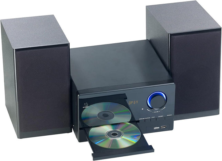auvisio Mini Stereoanlage: Micro-Stereoanlage, CD-Player, Radio, MP3-Player, Bluetooth, 60 Watt (Min