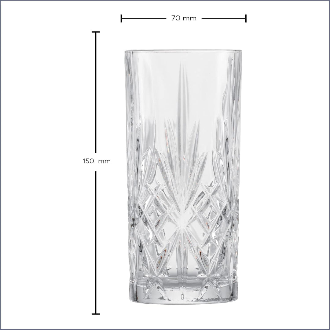 SCHOTT ZWIESEL Longdrinkglas Show (6er-Set), anmutiges Trinkglas für Longdrinks mit Relieff, spülmas