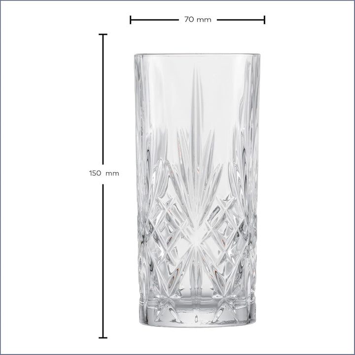 SCHOTT ZWIESEL Longdrinkglas Show (6er-Set), anmutiges Trinkglas für Longdrinks mit Relieff, spülmas