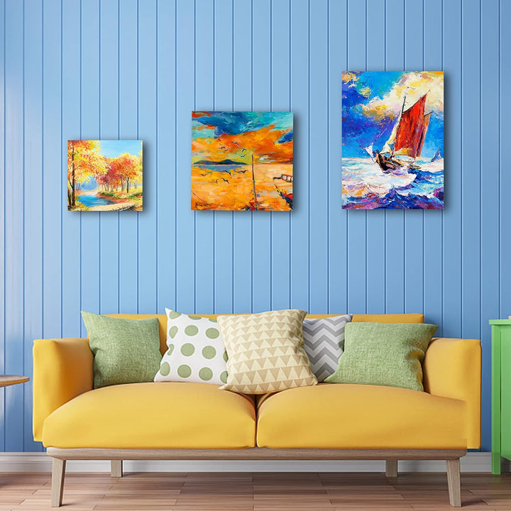 Leinwand zum Bemalen Set Aus 100% Baumwolle (5er Pack) – 45 x 60 cm, Vorgespannte Weisse Künstler Pa