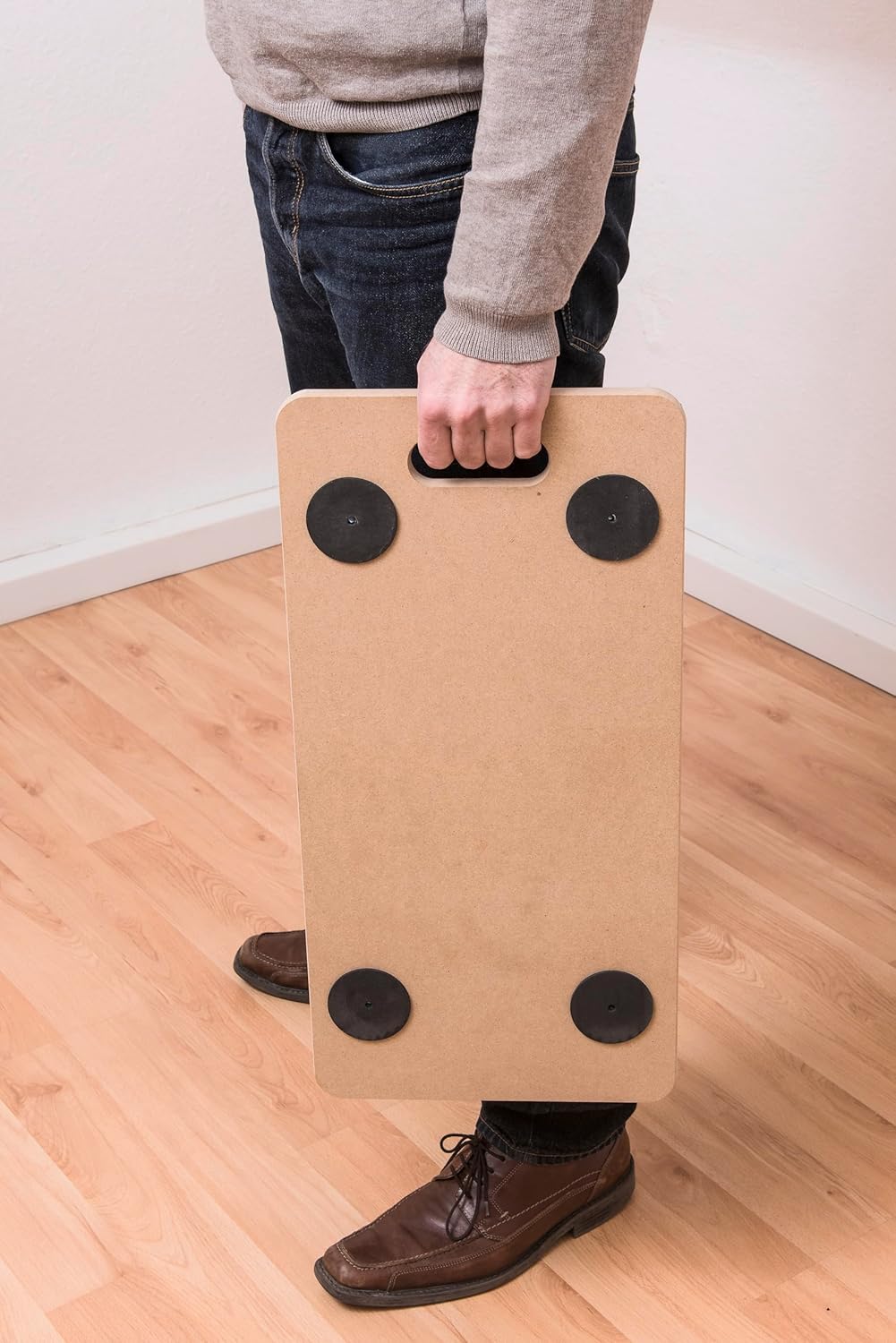 Metafranc Transportroller 590 x 290 mm – 2 Stück – 200 kg Tragkraft – MDF-Platte mit TPE-Rädern und