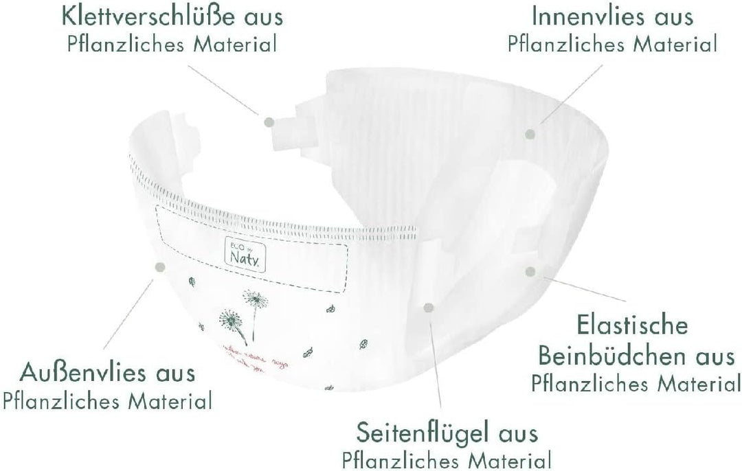 Öko Windeltorte ECO FRIENDLY aus Bio Windeln | Premium Geschenk zur Geburt | nahezu Plastikfrei* (L,
