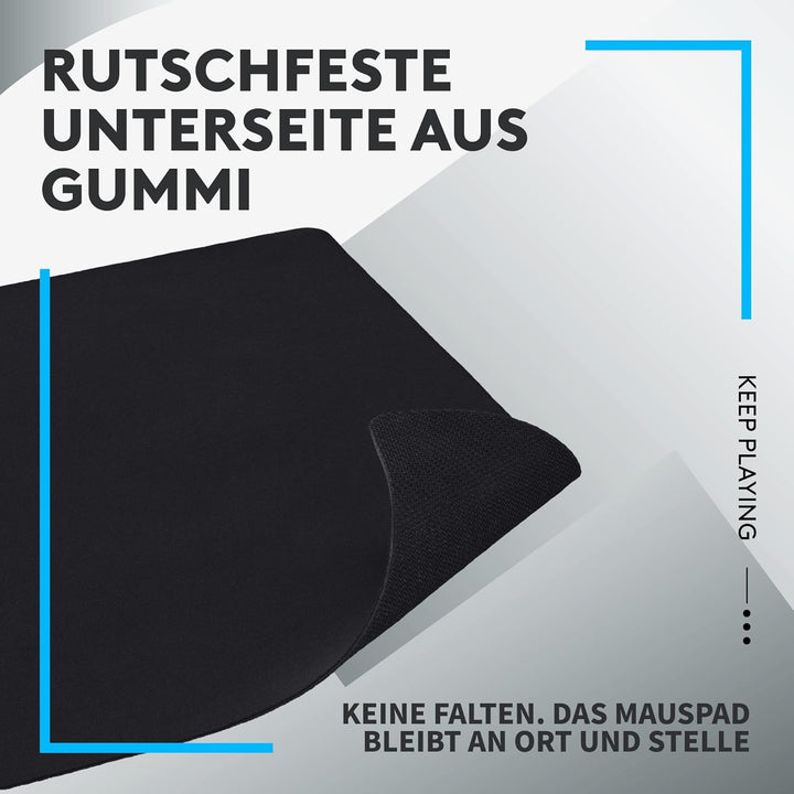 Logitech G G240 Stoff-Gaming-Mauspad, optimiert für Gaming-Sensoren, mässige Oberflächenreibung, rut