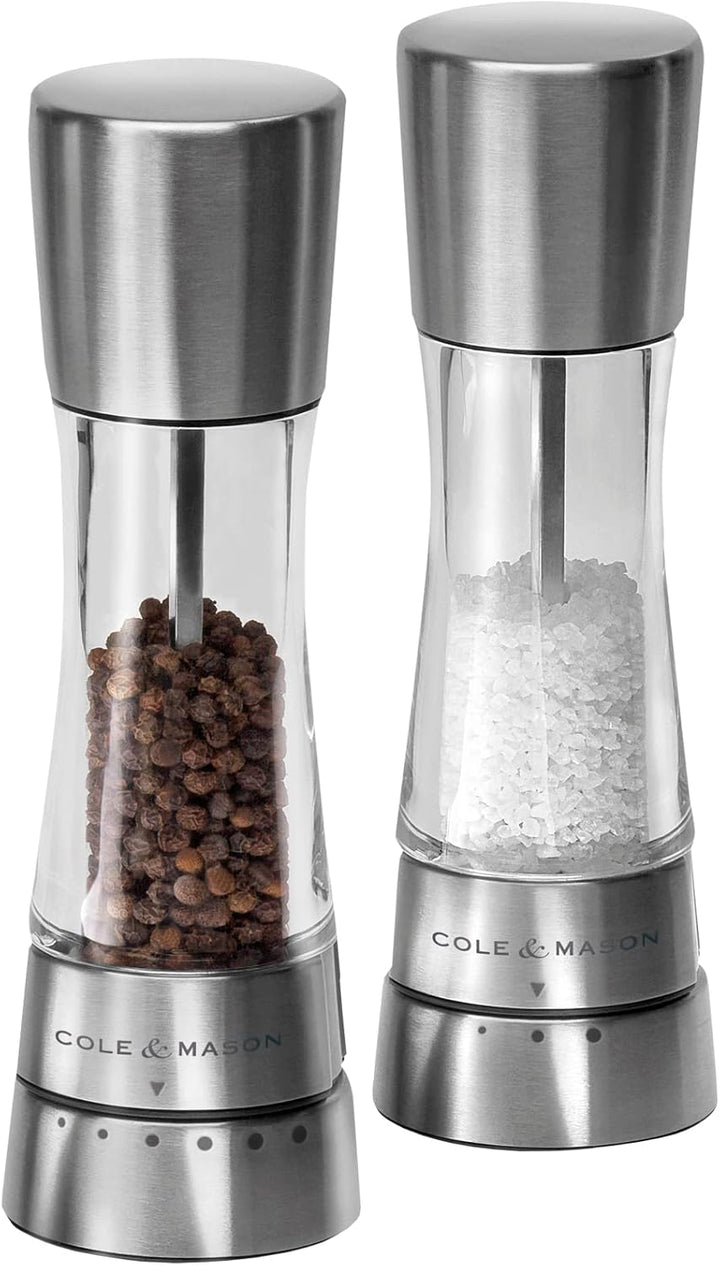 Cole & Mason H121809 Cambridge Gewürzregal & H59408G Derwent Edelstahl Salz und Pfeffer Mühle, 2er S