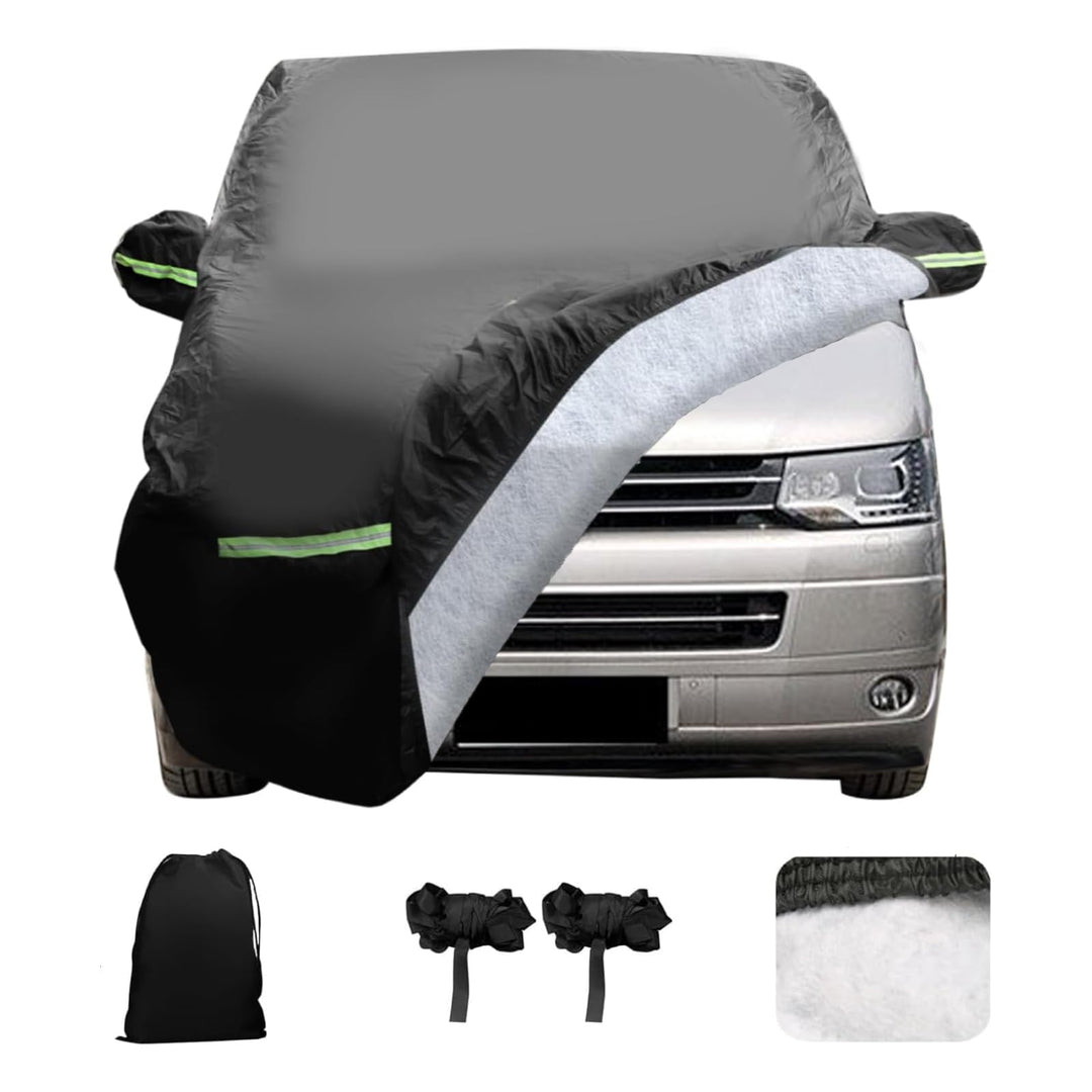 Vollgarage für VW T5 T6, Verbessert 300D Baumwollfutter, Gewicht 5KG, Wasserdicht, Autoabdeckung Ers