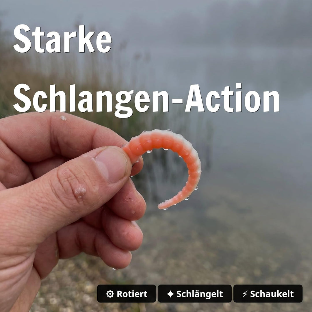 Zite Fishing Curly Viper Forellen Gummiköder 8 STK, 6,5cm - Schlangenartiger Forellenköder - UL Ange