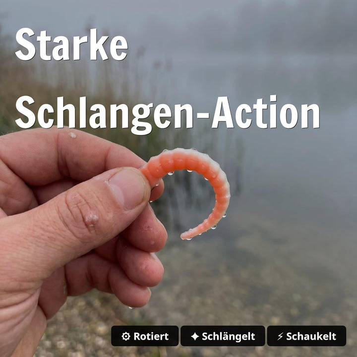 Zite Fishing Curly Viper Forellen Gummiköder 8 STK, 6,5cm - Schlangenartiger Forellenköder - UL Ange