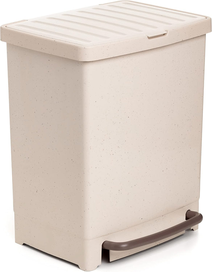 TATAY Mülleimer Mülltrennsystem 17L + 8L, 25L Gesamtkapazität, mit Pedal, 8L Separator, Polypropylen