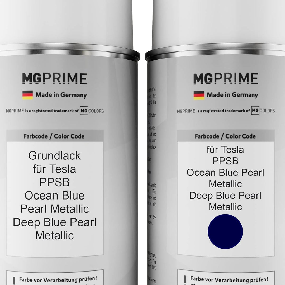MG PRIME Autolack 2K Spraydosen Set für Tesla PPSB Ocean Blue Pearl Metallic/Deep Blue Pearl Metalli