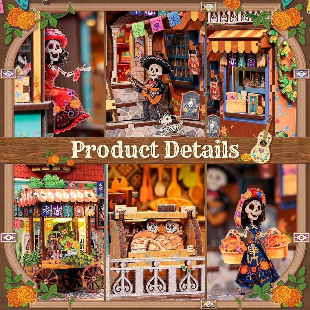 CUTEBEE Book Nook Kit - DIY Puppenhaus Bastelset Erwachsene, Miniatur Haus Selber Bauen, 3D Holzpuzz