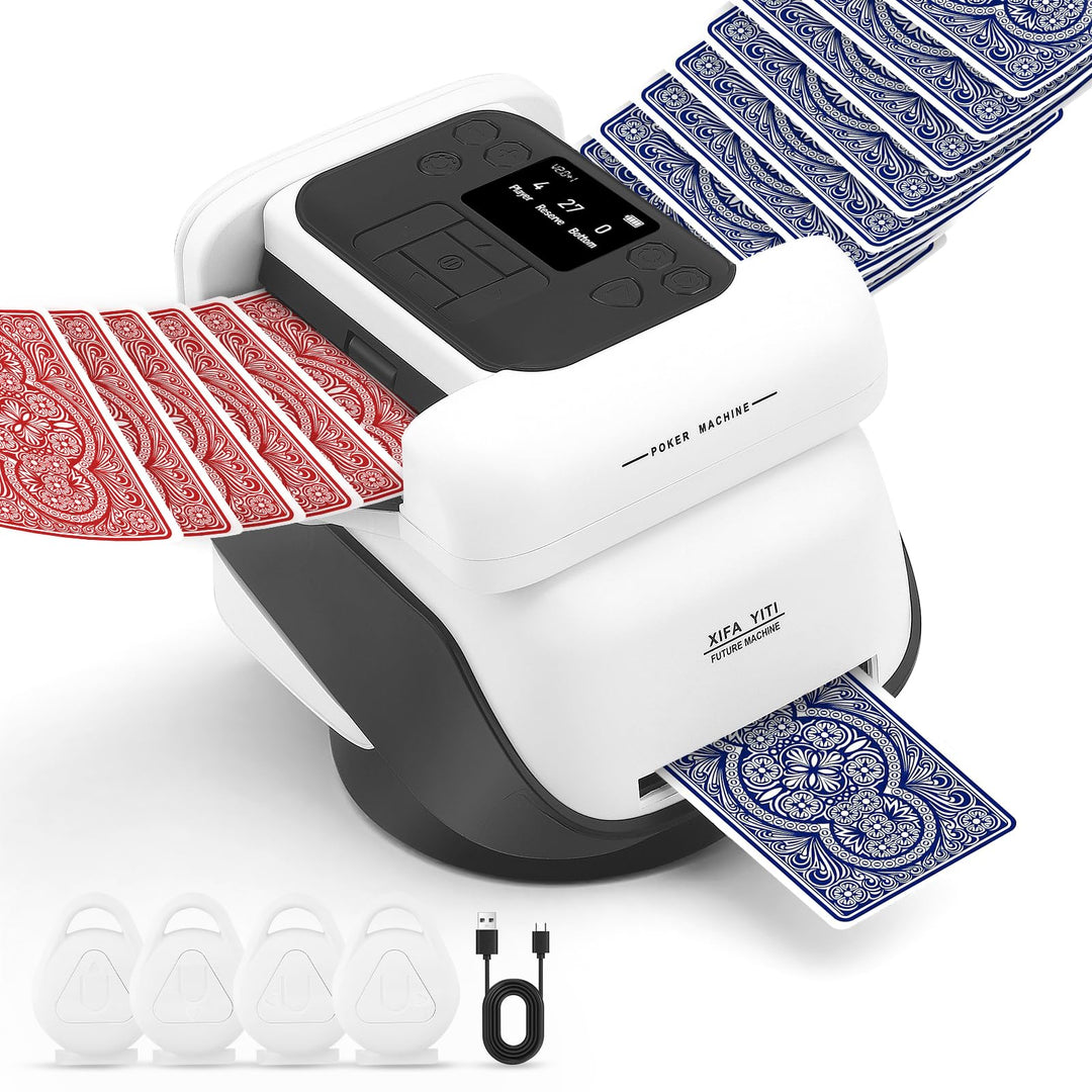 Automatische Kartenmischer und Kartensender 2 in 1, Kartenmischmaschine Kartenmischgerät mit 4 Fernb