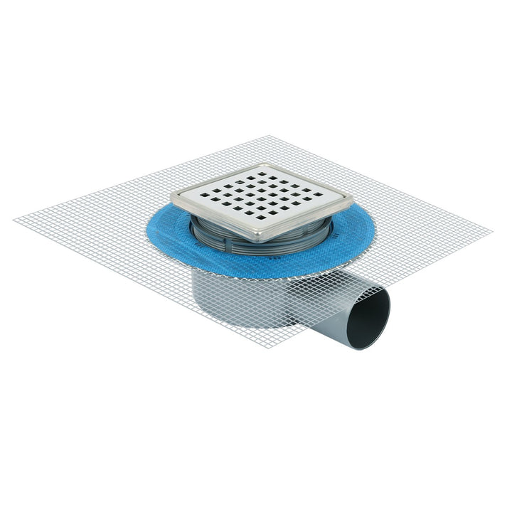 First Plast chabs10boxin Schachtdeckel sifonato aus ABS mit Grill Edelstahl 100x100 mm Grau, 100x100