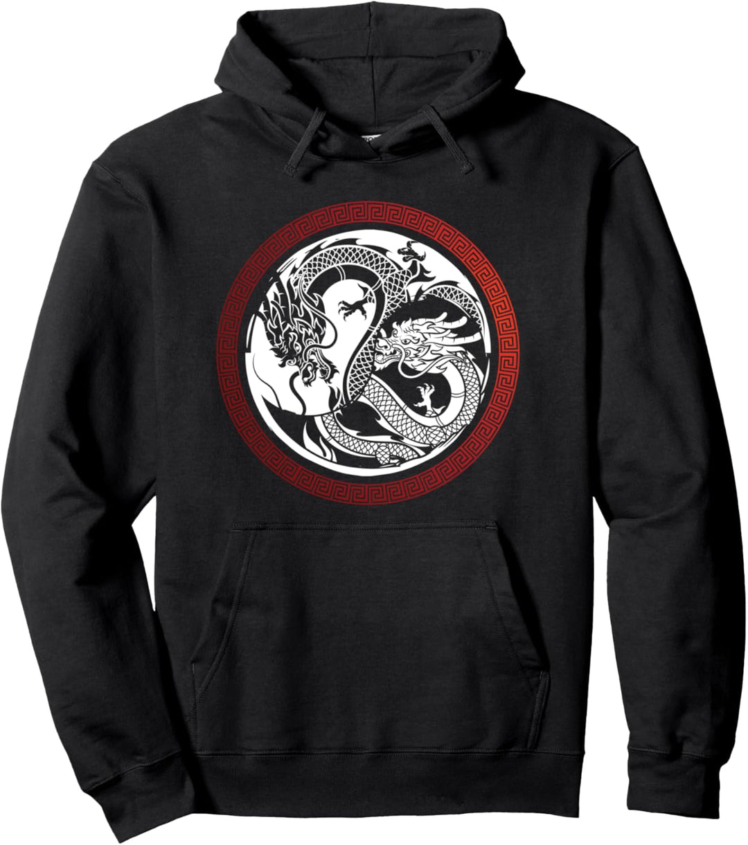 Chinesisch Asiatisch Meditation Yin und Yang Drache Geschenk Pullover Hoodie