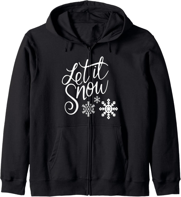 Let It Snow-Christmas Schneeflocken, Weiss Kapuzenjacke
