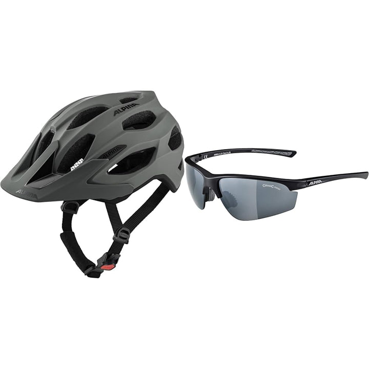 ALPINA Carapax 2.0 Fahrradhelm (Leichter Endurohelm) coffeegrey matt 52-57 cm Bundle mit Sportbrille