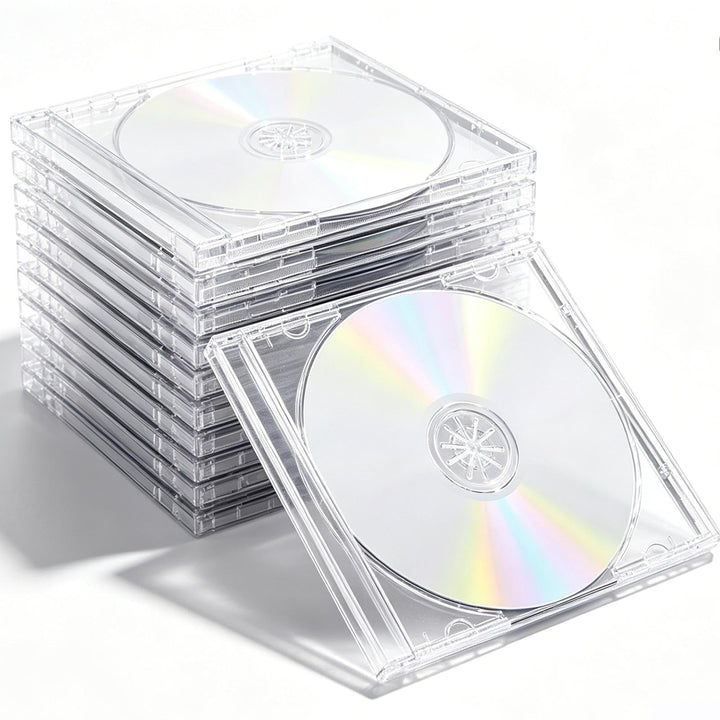 GOMETY 15 Stück CD Hüllen Transparent, DVD Leerhüllen zum Abhefte Kunststoff Slim Jewel Case, CD/DVD