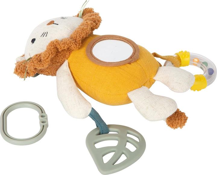 small Foot Babyspielzeug Hängefigur aus Stoff „Little Lion“, multifunktionales Stofftier, mit Beissr