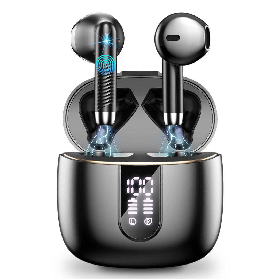 Bluetooth 5.3 Kopfhörer, In Ear Kopfhörer Kabellos mit 4 Mic, 48H Tiefer Bass Spielzeit Wireless Ear