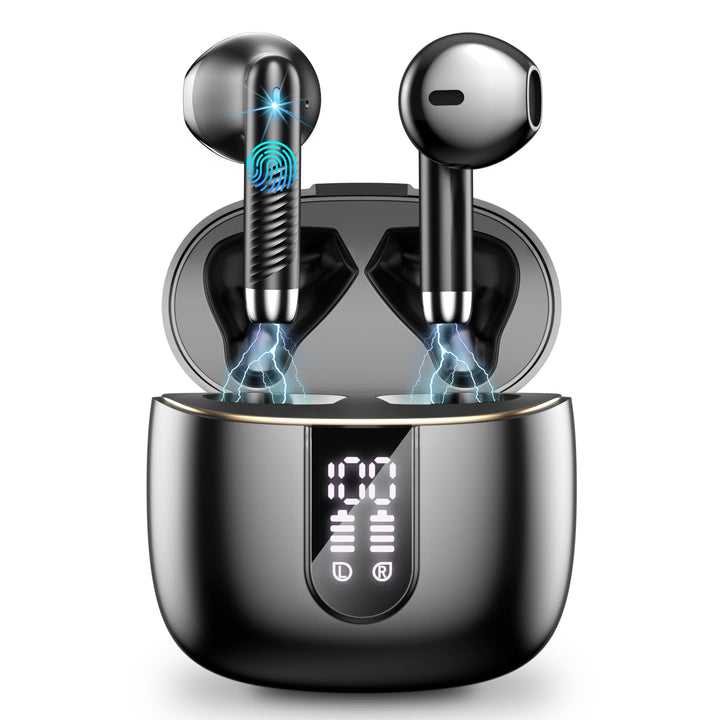 Bluetooth 5.3 Kopfhörer, In Ear Kopfhörer Kabellos mit 4 Mic, 48H Tiefer Bass Spielzeit Wireless Ear