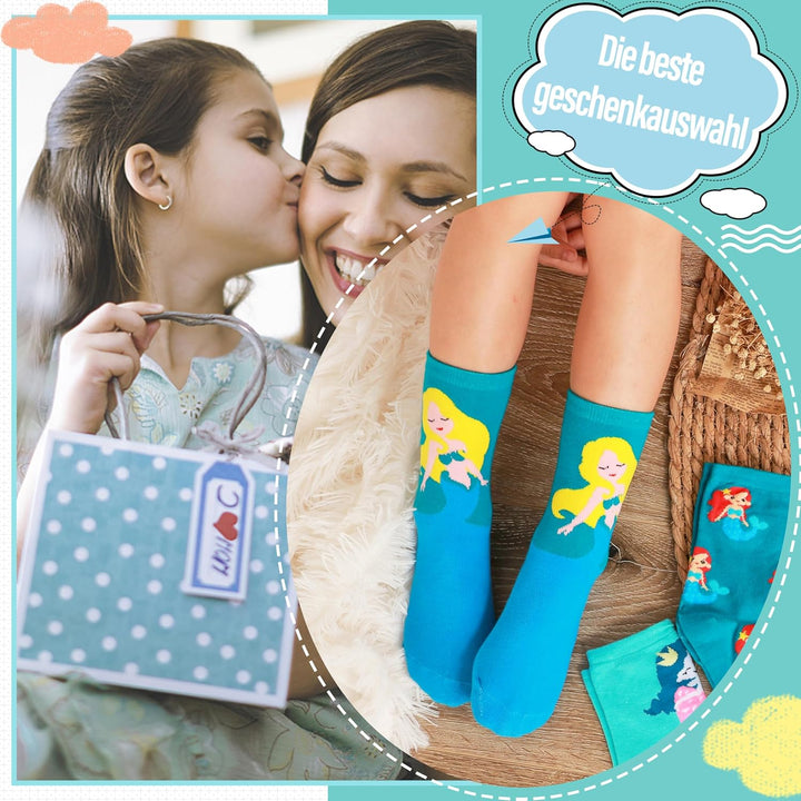 EBMORE Kinder Mädchen Socken Jungen Lustige Geschenke Baumwolle Kindersocken Bunte Weich Neuheit Soc