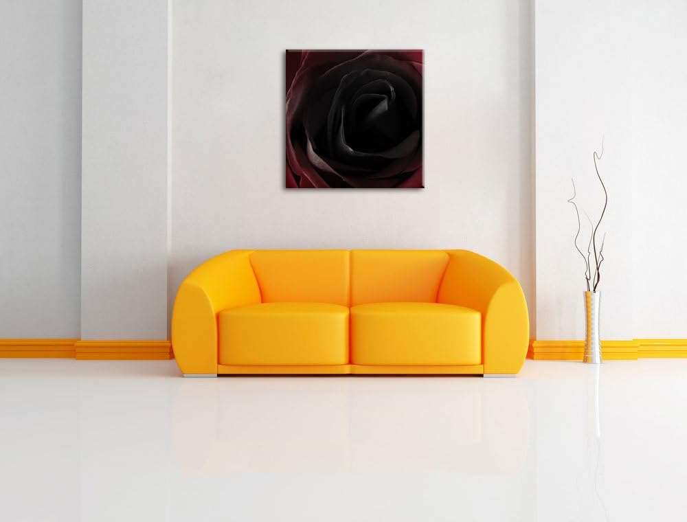 Rote Rose Schwarz/Weiss, Format: 70x70 auf Leinwand, XXL riesige Bilder fertig gerahmt mit Keilrahme
