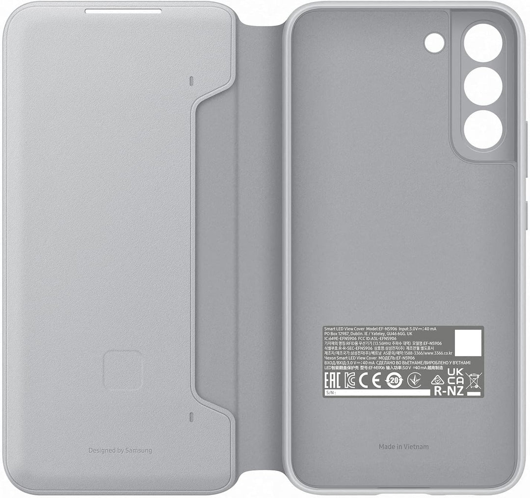 Samsung LED View Smartphone Cover EF-NS906 für Galaxy S22+, Handy-Hülle, LED-Anzeige, Kartenhalterun
