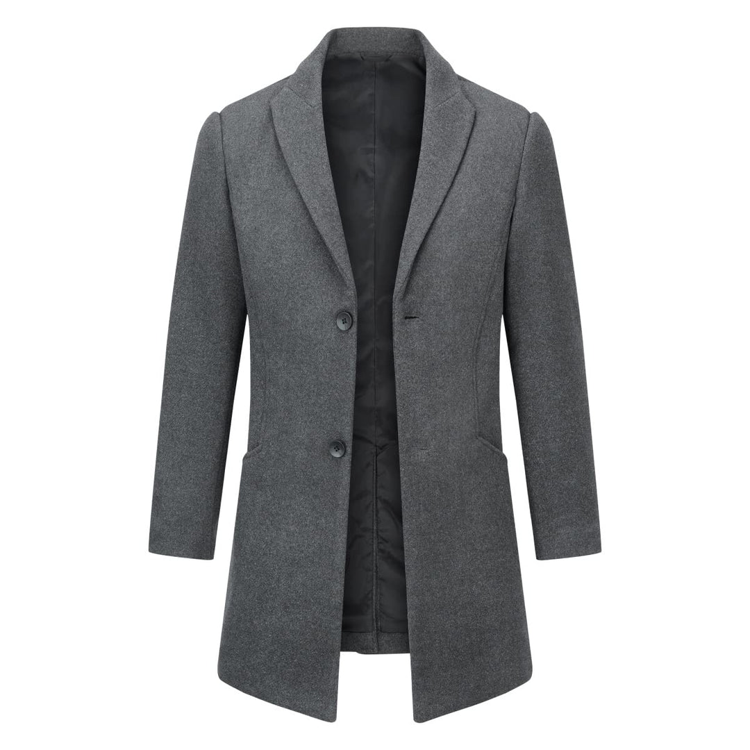 Wintermantel Herren Mantel Lang Slim Fit Herrenmantel Winter Warm Business Mantel Herren Wolle Wollm