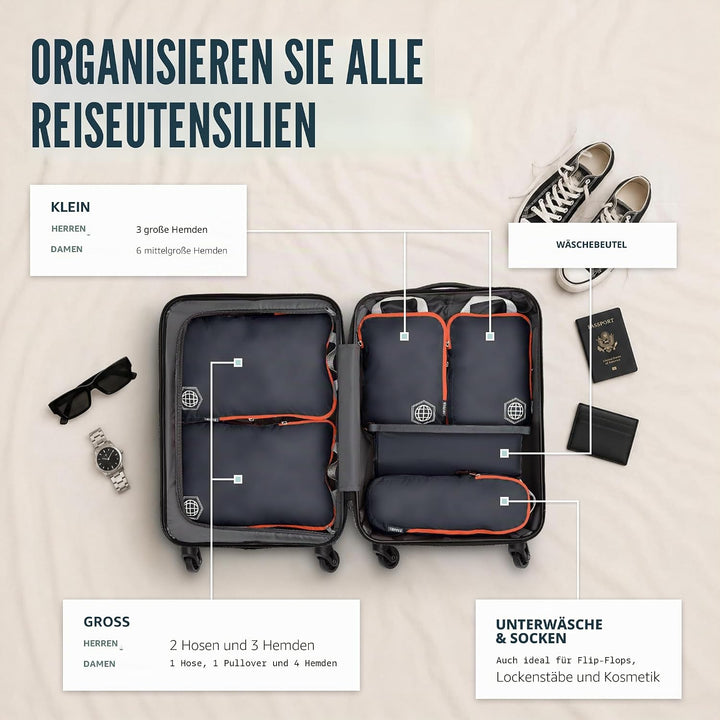 Kompressions-Packtaschen für carryon travel-lightweight stolperten mit Koffer Organizer-Taschen mit