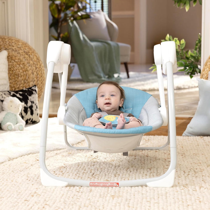 Ingenuity Sun Valley Babyschaukel & Babywippe mit Sonnendach, 2 Spielzeuge, 2 Sitzpositionen, 0–9 Mo