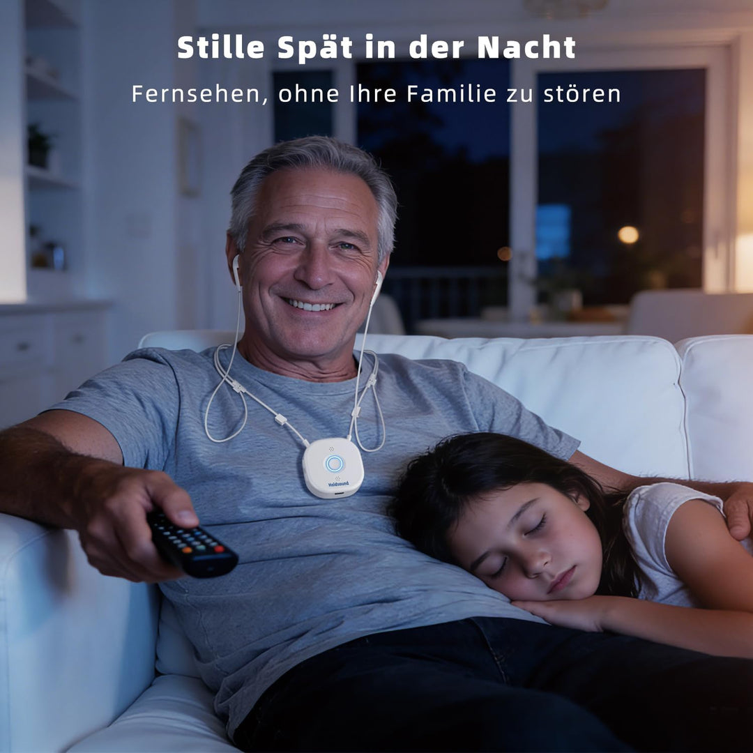 Holdsound HSD100 TV Kopfhörer Kabellos, Funkkopfhörer Kabellos für TV mit USB-Sender, Nackenbügel-De