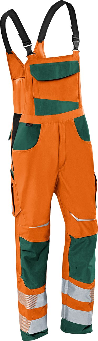 Kübler 32078340-3765-64 Latzhose Reflectiq PSA 2, Warnorange/Moosgrün, Grösse 64 Warnorange/Moosgrün
