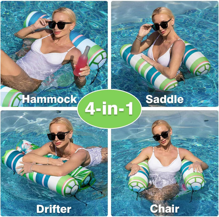 Aufblasbare Wasserhängematte - 2 Stücke Luftmatratze Pool Float Dauerhaft Mehrzweck Wasser Liegestuh