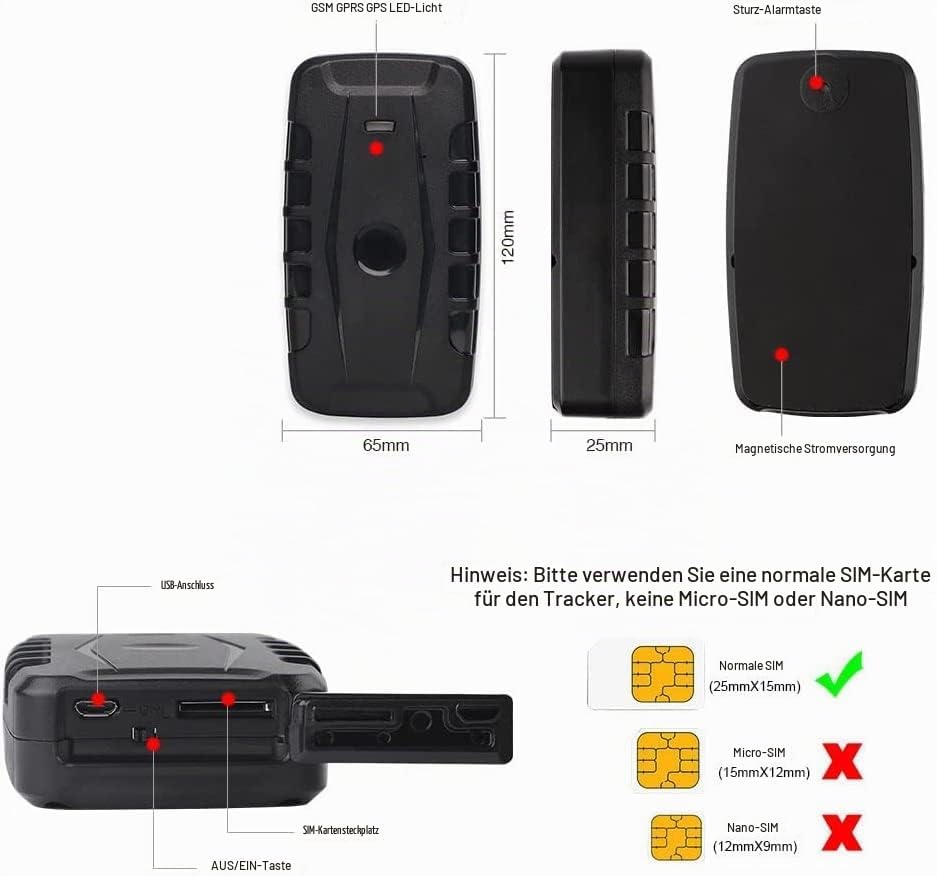 Winnes GPS-Tracker 4G TK918: Echtzeit-Tracking per SMS/App/PC, Wasserdicht, Magnetisch, Geo-Zaun, 20