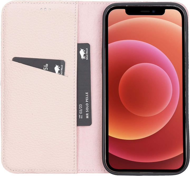 Solo Pelle aufklappbare Lederhülle kompatibel für iPhone 12 Pro Max in 6.7 Zoll inkl. 1 Kartenfach f