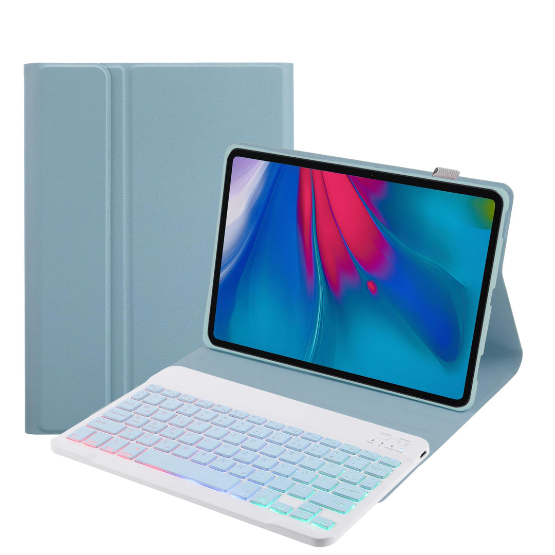 SUEEWE Tastatur Hülle für Lenovo Tab M11 11" 2024 (TB330FU), TPU Rückseite Hülle mit 3 Bereich 7 Far