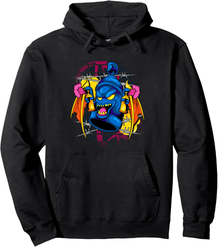 Graffiti Crazy Looking Spray Can Guy Loves Street Art Paint Pullover Hoodie