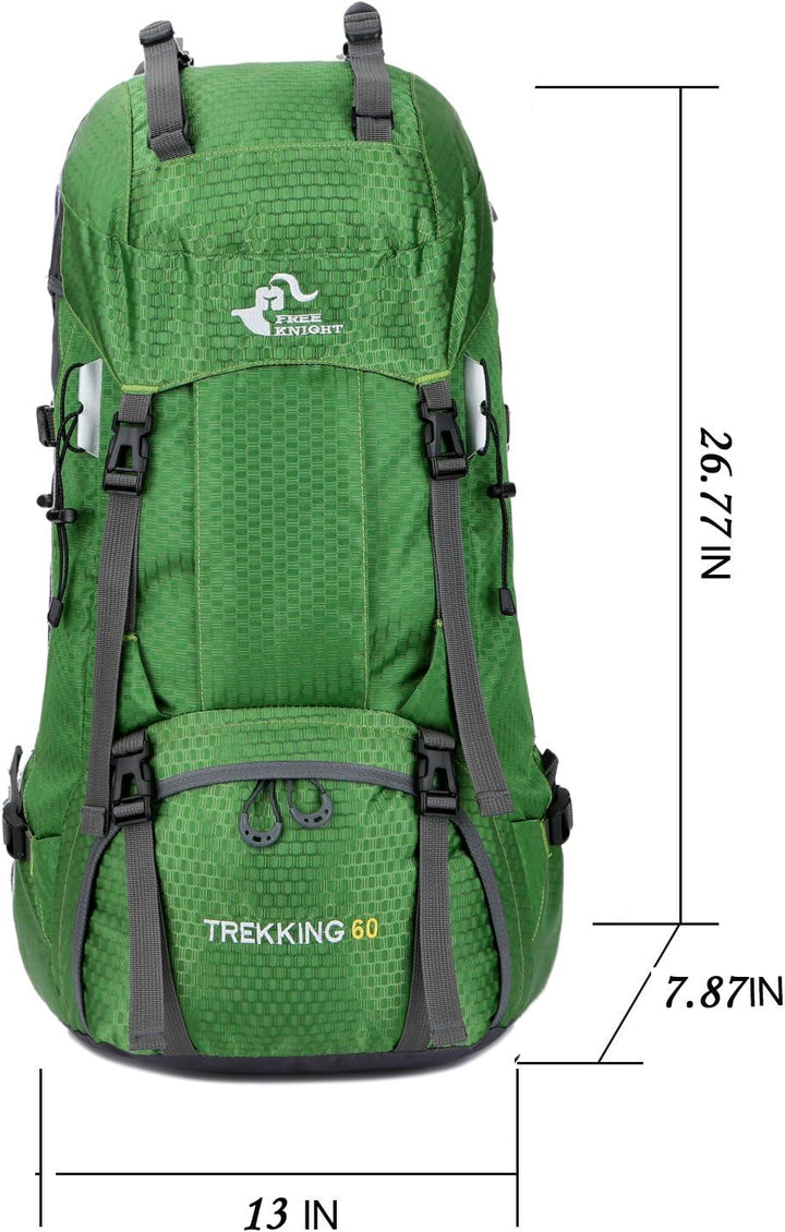 Bseash 60L Wasserdichter leichter Wanderrucksack mit Regenschutz, Outdoor Sport Tagesrucksack Multif