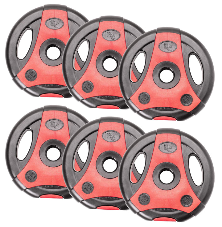 Bad Company K-Grip Hantelscheiben mit Griffen I Kunststoff ummantelte Gewichte 30/31 mm Paarweise (2