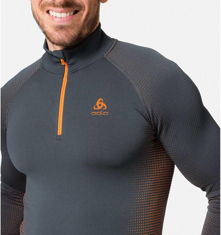 Odlo Herren Performance Warm Eco_196222 Funktionsunterwäsche Langarm Shirt mit Reissverschluss L Ind