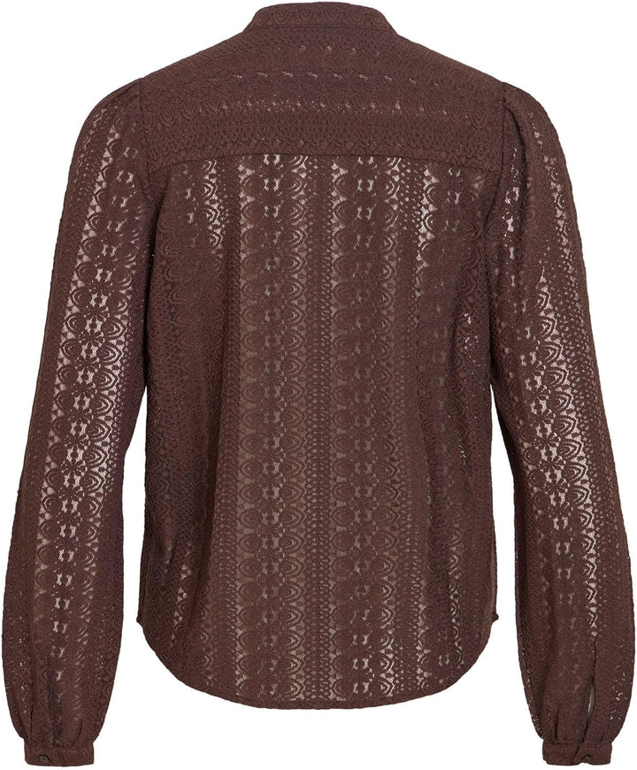 Vila Female Hemd VICHIKKA Spitzen XS Coffee Bean, XS Coffee Bean
