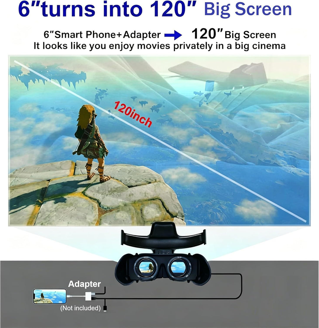 VISIONHMD Visionhmd Bigeyes H1 3D-Videobrille mit HDMI-Eingang, Schwarz, 160 x 52 x 63 mm